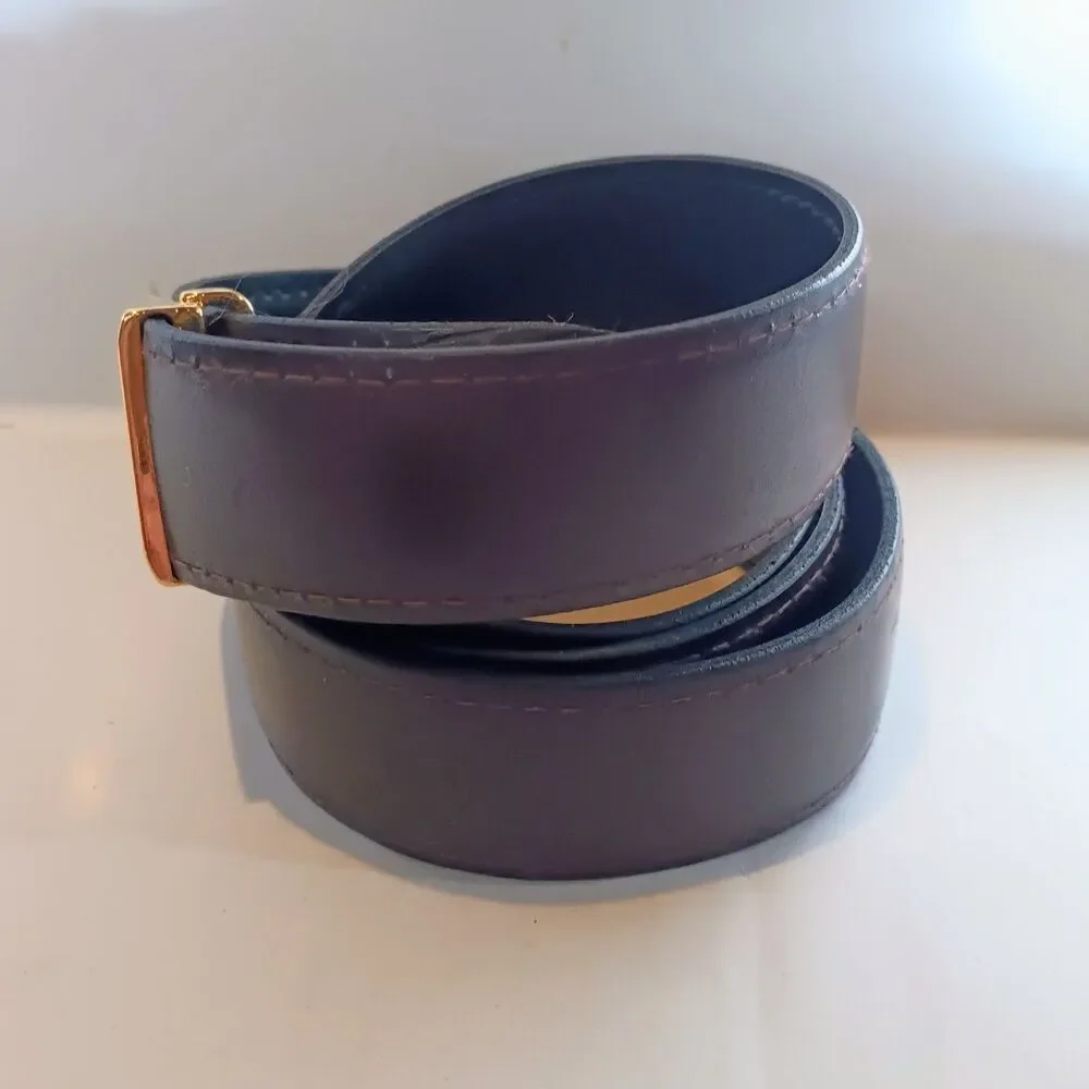 Vintage Pierre Cardin Reversible Belt-Large-Black-Brown-Removable Anchor Buckle